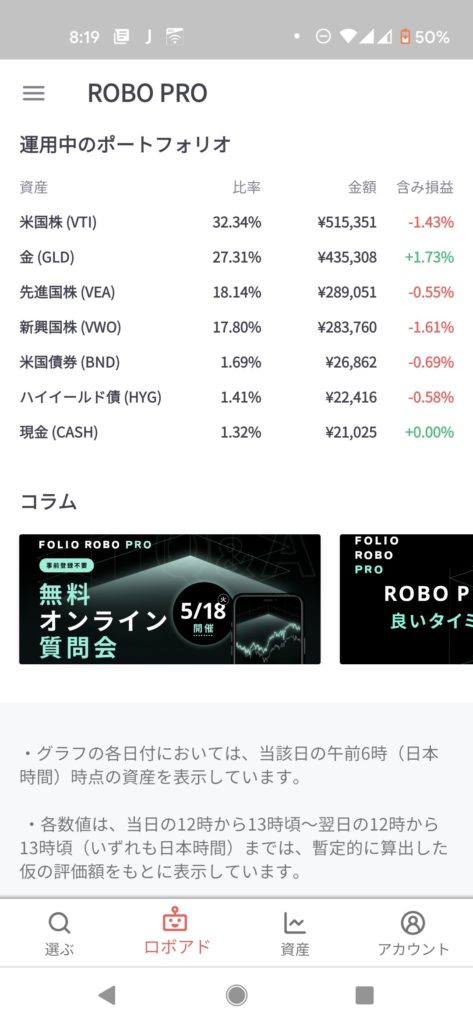 5月　リバランス